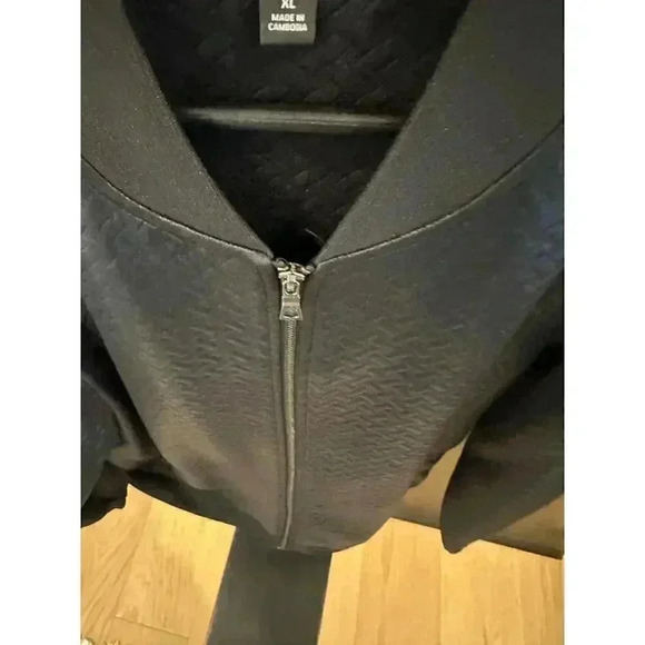 International Concepts Black Zip Bomber  Jacket XL - Picture 3 of 6